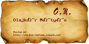 Olajkár Mátyás névjegykártya