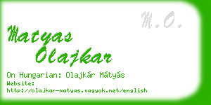 matyas olajkar business card